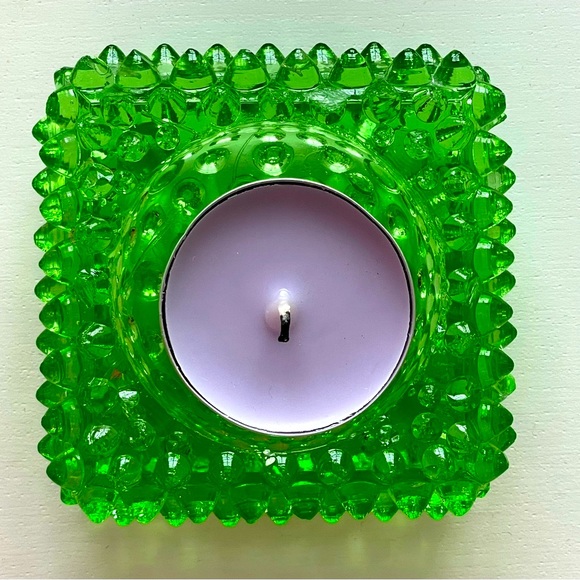 Vintage Green Candle Votive Set of Two - Picture 3 of 9